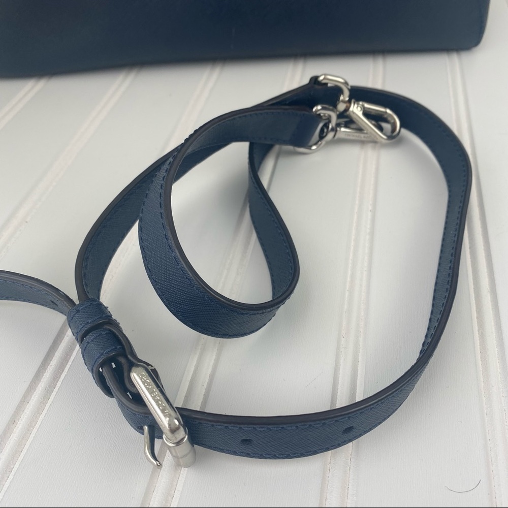 MICHAEL KORS - Ciara Navy Saffiano Leather Satchel - Picture 4 of 12